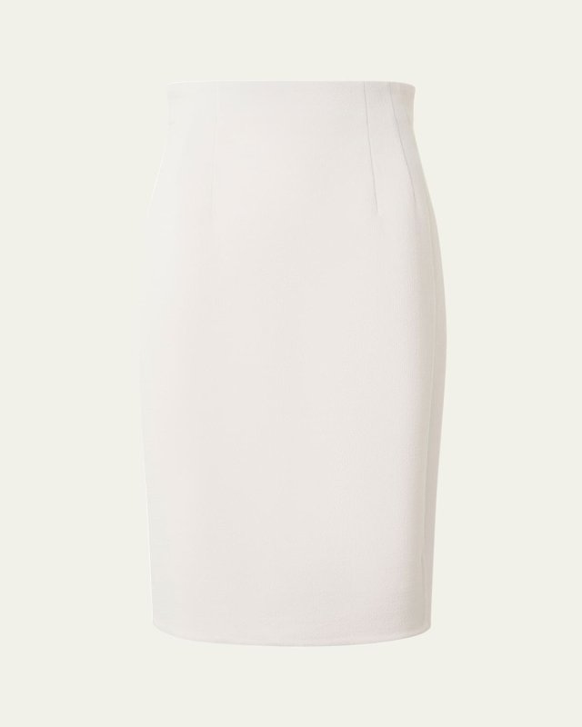 Double-Face Wool Crepe Pencil Skirt